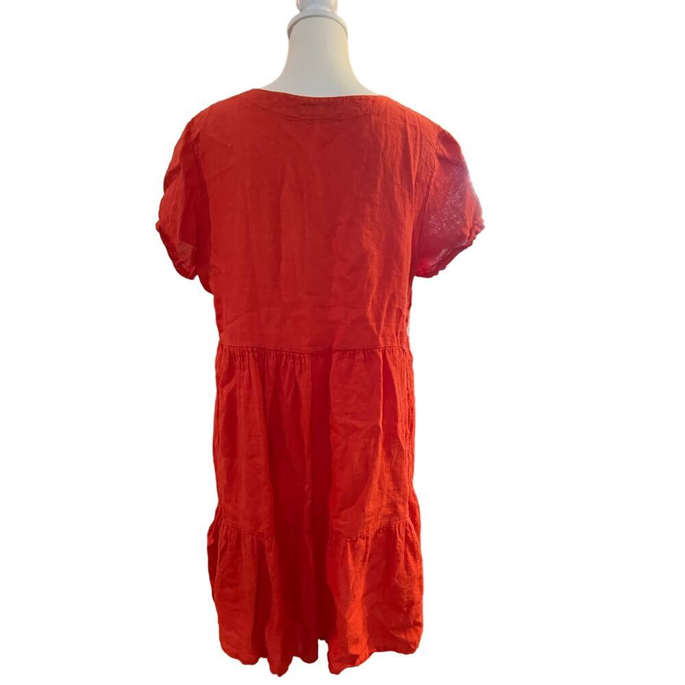 FRANCESCA BETTINI babydoll 100% LINEN DRESS SIZE LARGE - Picture 5 of 9